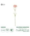 GloboStar® Artificial Garden PALE PING CARNATION BRANCH 21208 Τεχνητό Διακοσμητικό Κλαδί Γαρίφαλο Απαλό Ρόζ Y60cm